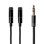 GIZZU Bulk Pack 2 X 3-POLE Audio Splitter Cable - Black