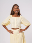 Pastel Yellow Woven Top - XS Yellow
