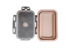 Foldable Silicone Lunch Box 500ML Peach Space-saving Container
