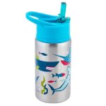 Stainless Steel Water Bottle With Flip Top Lid - Shark