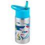 Stainless Steel Water Bottle With Flip Top Lid - Shark