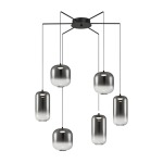 Misty Cluster Glass Pendant Light Smoke White - White