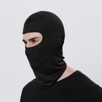1PC Black Neck Cover Ski Mask Stretchy Fabric Quick Drying Dustproof Headgear Suitable For Motorcycle