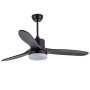 Ceiling Fan Light With Wooden Blades Walnut Wood & Black - FLWD001