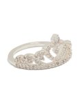 Silver Plated Cubic Zirconia Princess Heart Ring - M l