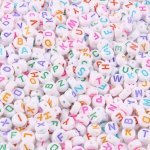 100 200 300PCS 7MM Acrylic Colorful Vowels Single Letters Round Flat Beads Diy Homemade Necklace Bracelet Jewelry Accessories