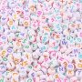 100/200/300PCS 7MM Acrylic Colorful Vowels Single Letters Round Flat Beads Diy Homemade Necklace Bracelet Jewelry Accessories