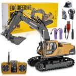 Rc Excavator Toy For Boys 3-12 3-IN-1 Bucket claw drill 2.4GHZ 14 Channel Construction Truck With 680ROTATING 2400MAH Battery le