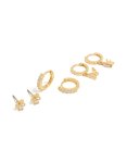 Goldair Gold Plated Cubic Zirconia Bow & Butterfly Huggie Earrings 3-PACK