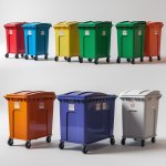 1000 Liter White Wheelie Bin