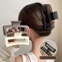 3PCS Large Frosted Square Clip Casual Simple Fashion All-match Headwear Frosted Texture Basic Hair Accessories Earth Color Hair Card Hair Accessories For Girls Ideal