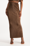 Tessa Plisse Maxi Skirt - Pinecone - XS