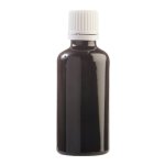 50ML Black Glass Bottle With Slow Flow Dropper Cap - White