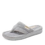 Dearfoams Women's Melanie Terry Thong Slipper Grey Sleet 7-8