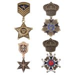 Superfindings 4PCS 4 Styles Military Hero Medals Brooch Pins Military Medals Badges Medal Army Pins For Honor Vintage Navy Badge