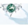 Dhia Floral Twist Green Moss Agate Adjustable Ring