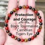 1PC Protection Bracelet - 6MM Beaded Tiger Eye Bracelet Jewelry Gift