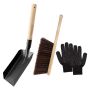 Tool Diy Fireplace Coal Ash Cleaning Shovel Brush And Gloves - Set Of 3