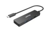 UNITEK Uhub Q4+ H1108B 5-IN-1 USB3.1 Type-c 3-PORT USB Hub With Card Reader