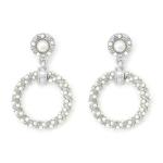 Round Rope Earrings With Petite Pearls