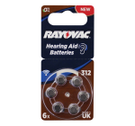Size 312 Hearing Aid Batteries 6 Pack