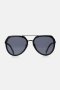 Hexagonal Aviator Sunglasses - O / Black