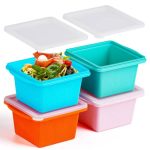 4 Pack Silicone Freezer Trays With Lid For Silicone Soup Freezer Molds With Individual 2 Cup Perfect For Ice Cube Tray Freezing