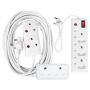 Extension Cord 10M Bundle With 6 Way Multi-plug And 1 Adaptor