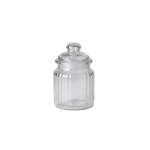 Storage Jar Glass Rib Design 7.8X12.5CM - 310ML