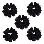 Grutyopkn 5PCS Plush Ruffle Hair Ties Elastic Soft Towel Hair Scrunchies Thick Hair Long Hair Curly Hair Hair Band For Women Gir
