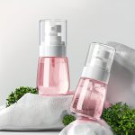 2PCS Portable Fine Mist Spray Bottles - 60ML 30ML Travel Size Hypoallergenic Clear Perfume & Lotion Dispenser With Pump
