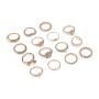 15-PACK Gold Chic Bow Diamante Rings