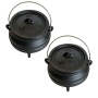 Lifespace Cast Iron No 1/4 Potjie Pot 2-PACK