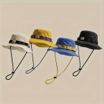 1PC Unisex Sunshade Bucket Hat Plain Color Versatile Hat Suitable For Outdoor Traveling Camping