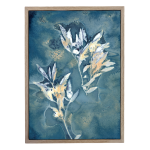 Botany Blue 8 Art Print - A3 Framed Canvas With Natural Wood Frame