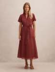 Therese Short Sleeve Midi Dress - 16 Red Currant