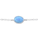 C1009-C31554 - 925 Sterling Silver Azure Opal Bracelet