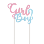 Girl Or Boy? Gender Reveal Cake Topper - Blue & Pink