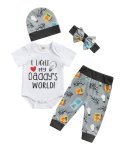 I Light My Daddy’s World Romper With Matching Pants Hat And Headband Gender Neutral