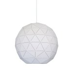 Laser Cut Metal Ball Pendant Light White 3 Sizes - Large