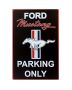 - Ford Mustang Parking - Black - Retro Vintage Metal Wall Plate