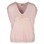 Flocked Foil Love Boxy Top - Blush L xl