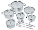 Smte 15 Piece Stainless Steel Cookware Set With Keychain
