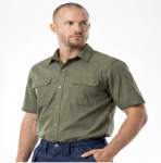 Mens Bush Shirt Ripstop Ss Olive XL
