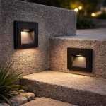 Vision Recessed LED Step Light - Black White 2 Sizes - White Medium