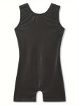 Girls 1-PIECE Stretchy & Fit & Breathable Solid Colored Sparkling Flecks Design Jumpsuit For Gymnastics