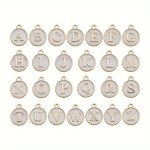 26PCS SET Alphabet Charms -z Initial Letter Alloy Pendants 10 Colors Options Diy Jewelry Keychain Accessories Handmade Craft Sup