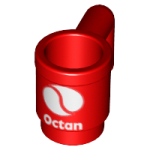 Parts Minifigure Utensil Cup With White Octan Logo Pattern 3899PB004