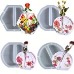 1PC Large Epoxy Resin Molds/ 3PCS Test Tubes For Plant Propagation Station Unique Flower Vase Silicone Molds For Resin Casting V