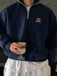 Men's Casual Zipped Pullover Sweatshirt Comfy Long Sleeve Top Soft Trendy Top For Spring autumn Wear